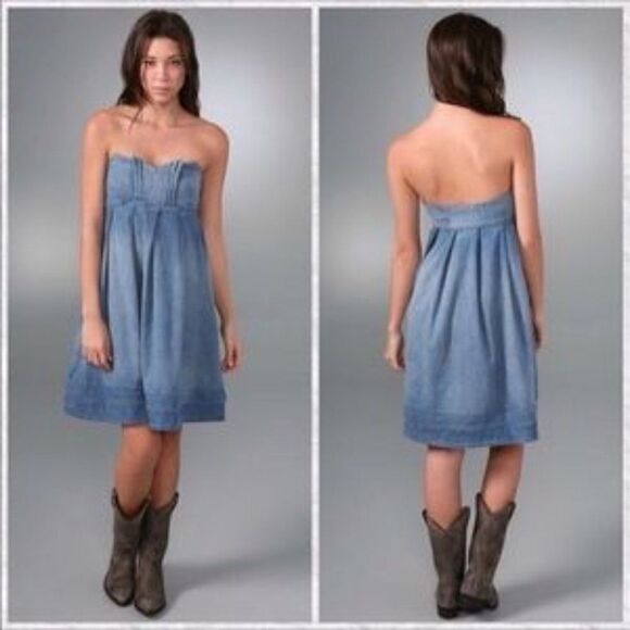 Current/Elliott Dresses & Skirts - Current Elliot Dress Strapless Denim Mini Small